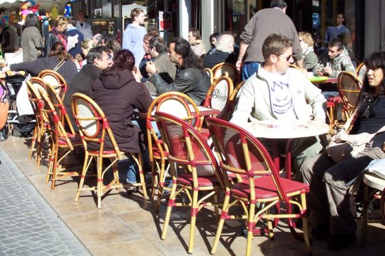 Street cafe in Sarlat, Dordogne